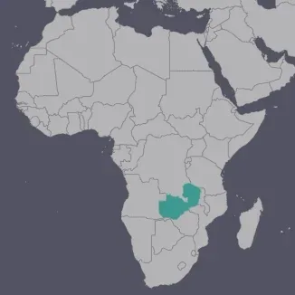 Map of Africa with Zambia highlighted