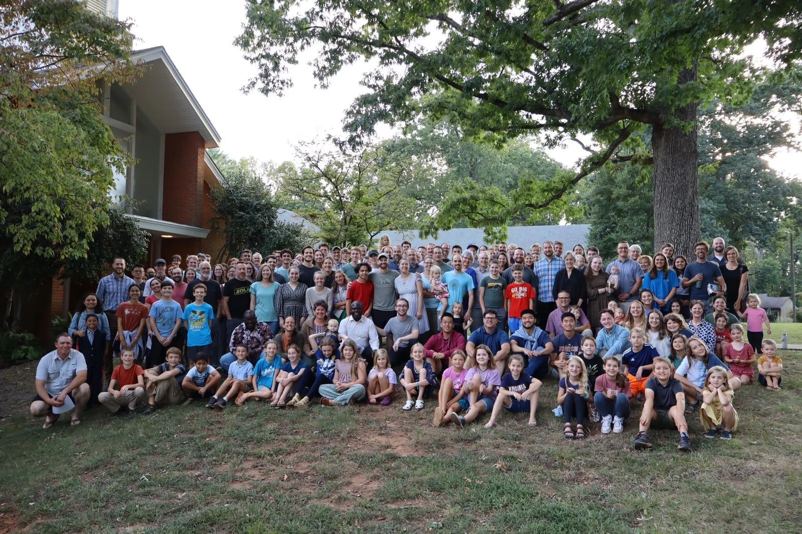 The Jefferson Park congregation gathered outside the church for a group photo on September 15, 2024
