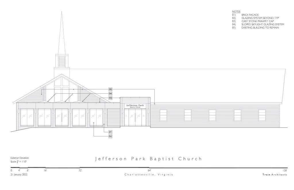 Architectural rendering showing the Phase 2 addition alongside the existing building